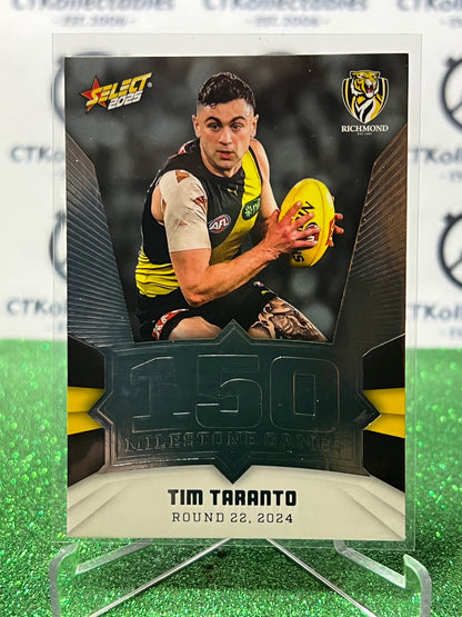 2025 AFL SELECT FOOTY STARS TIM TARANTO # MG82 MILESTONE RICHMOND TIGERS CARD
