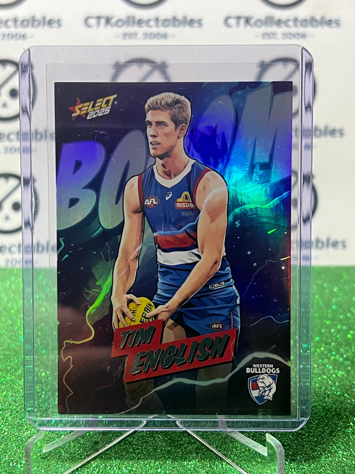 2025 AFL SELECT FOOTY STARS TIM ENGLISH # BM208 BOOM /360 WESTERN BULLDOGS CARD