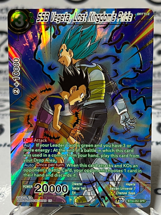 DRAGON BALL SSB VEGETA, LOST KINGDOM'S PRIDE # BT16-052 SPR  FOIL CARD