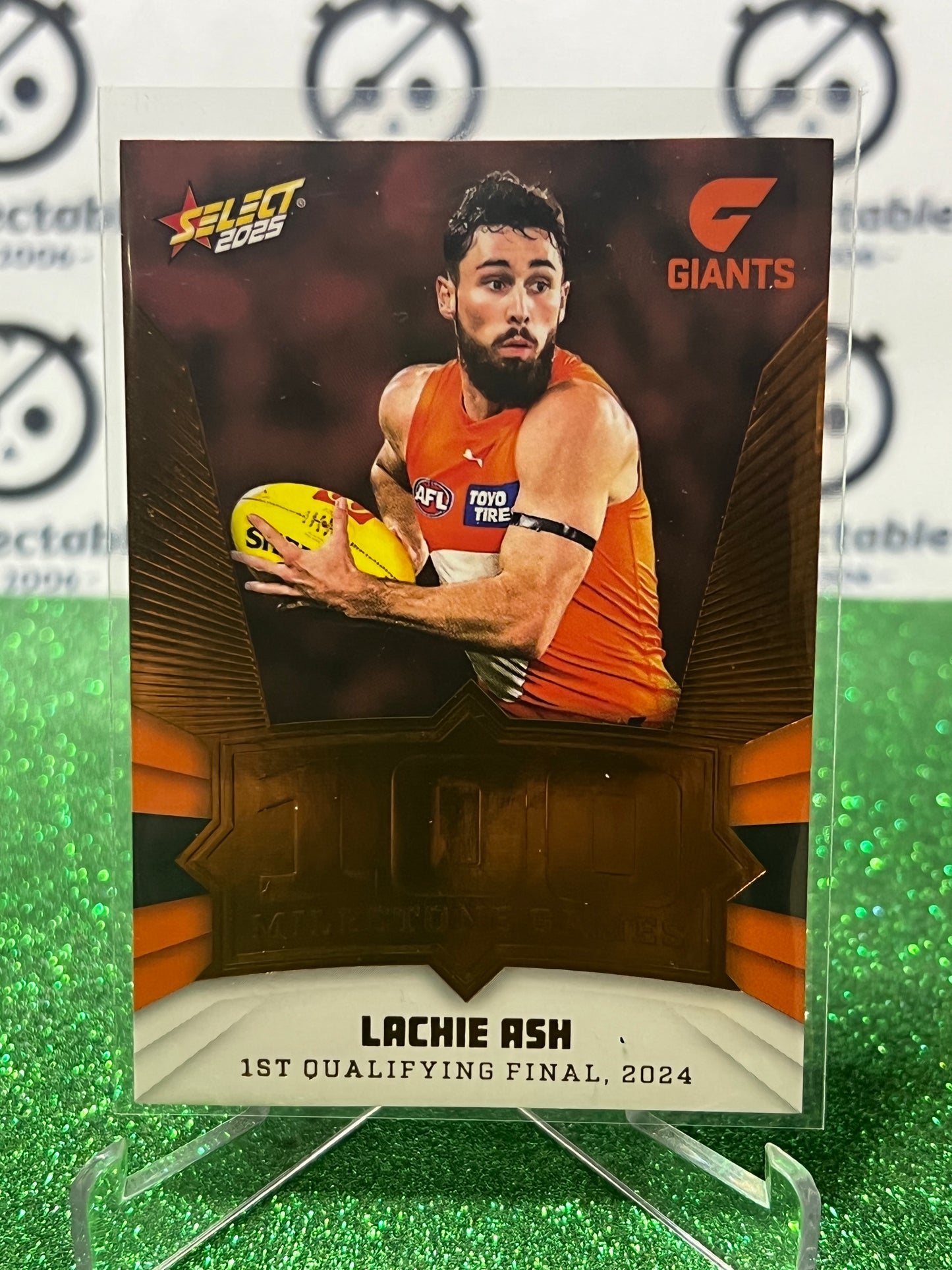 2025 AFL SELECT FOOTY STARS LACHIE ASH # MG49 MILESTONE GWS GIANTS CARD