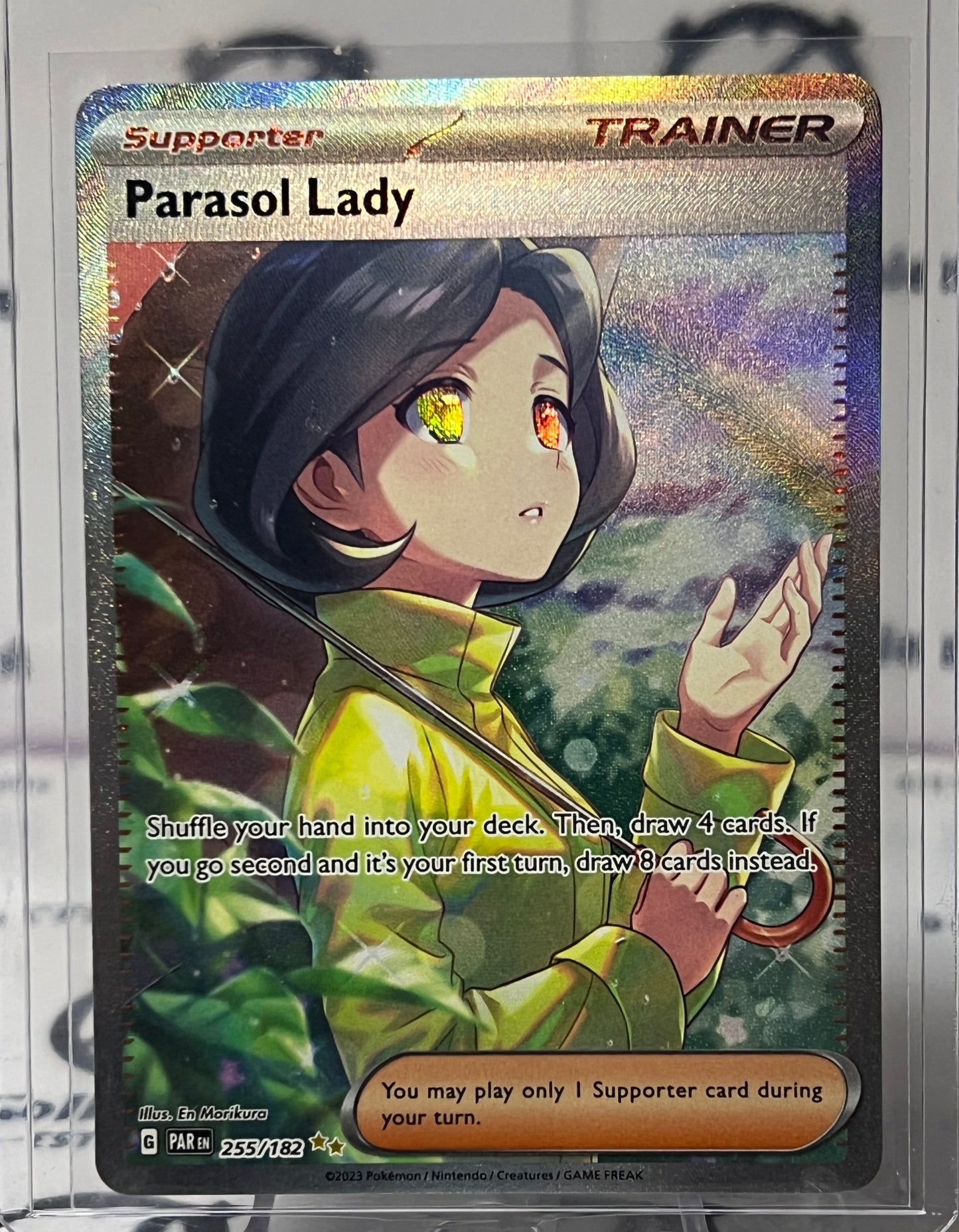 2023 SCARLET & VIOLET PARADOX RIFT POKEMON CARD PARASOL LADY # 255/182 FULL ART