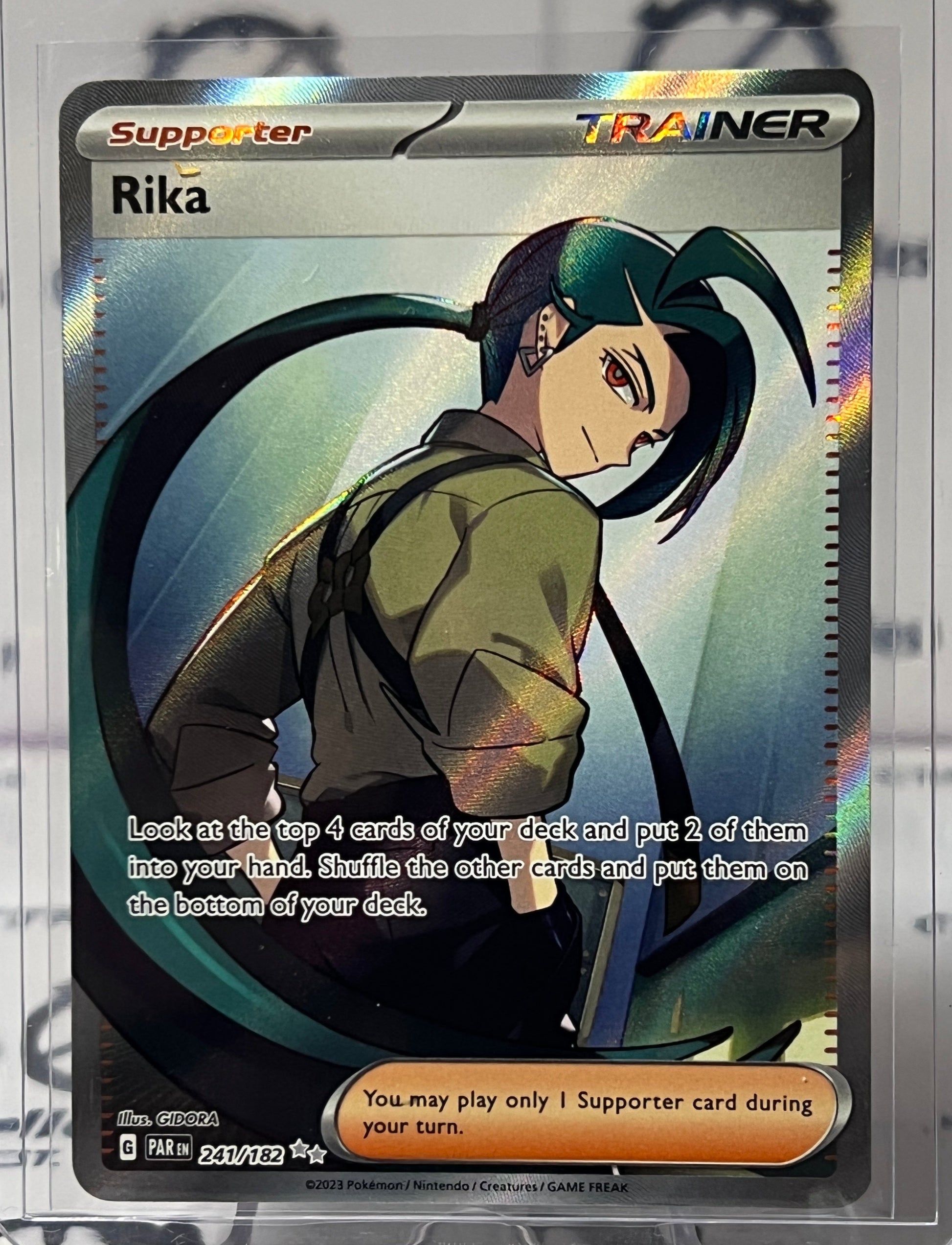 2023 SCARLET & VIOLET PARADOX RIFT POKEMON CARD TRAINER RIKA # 241/182 ...