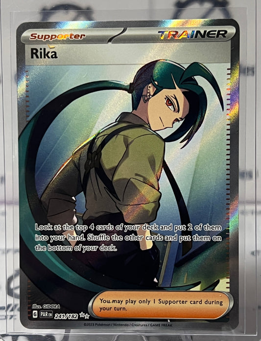 2023 SCARLET & VIOLET PARADOX RIFT POKEMON CARD TRAINER RIKA # 241/182 FULL ART