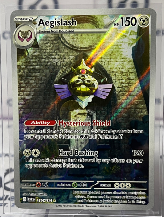 2023 SCARLET & VIOLET PARADOX RIFT POKEMON CARD AEGISLASH # 210/182 FULL ART