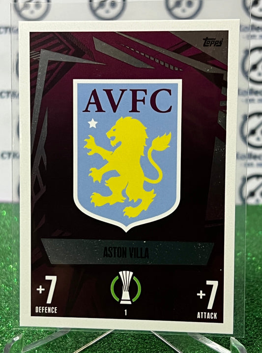 2023 TOPPS MATCH ATTAX ASTON VILLA # 1 TEAM LOGO FOIL FOOTBALL SOCCER CARD