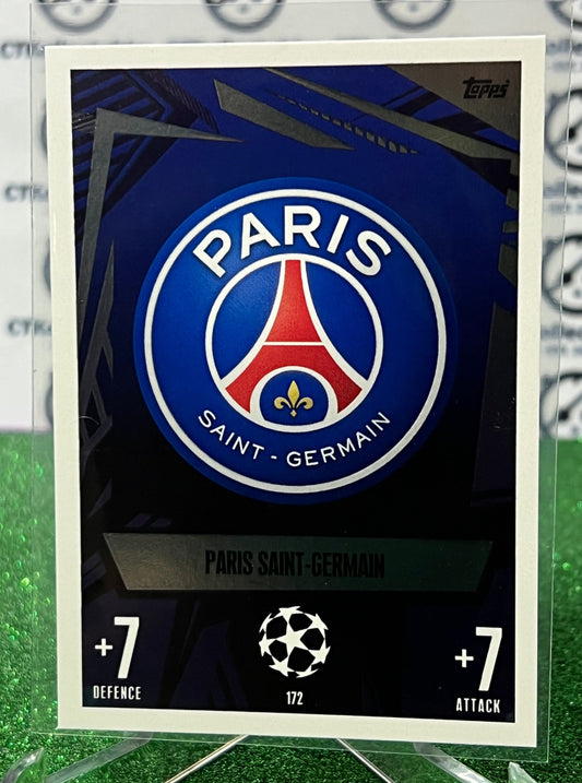 2023 TOPPS MATCH ATTAX PARIS SAINT-GERMAIN # 172 TEAM LOGO FOIL FOOTBALL SOCCER CARD