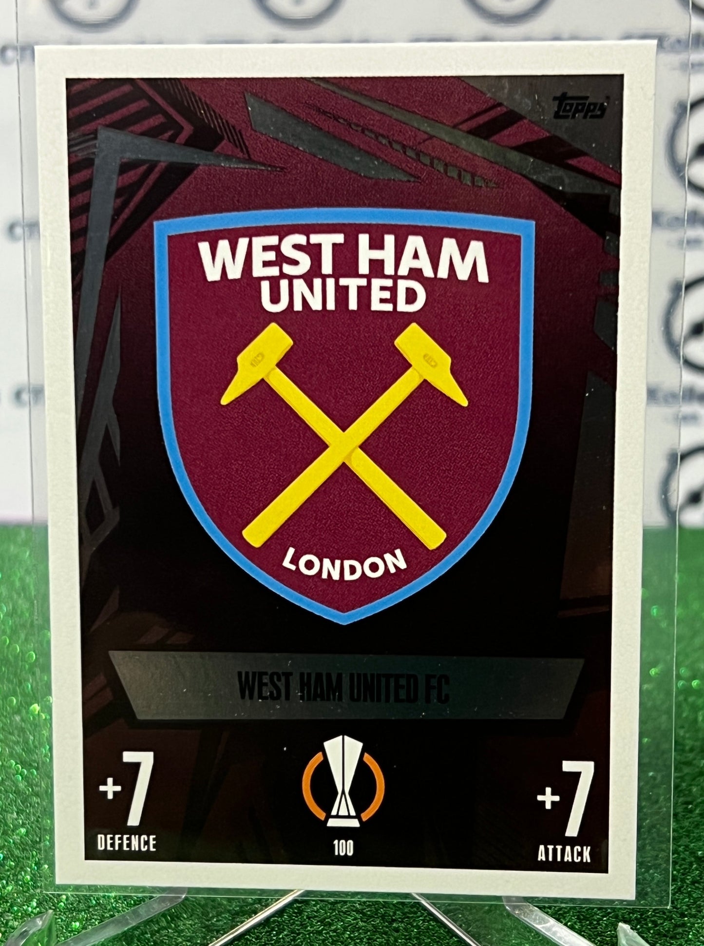 2023 TOPPS MATCH ATTAX WEST HAM UNITED # 100 TEAM LOGO FOIL FOOTBALL SOCCER CARD