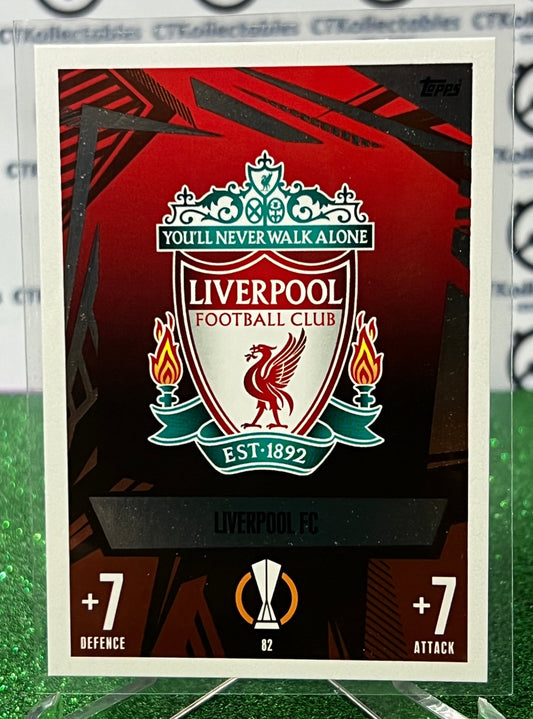 2023 TOPPS MATCH ATTAX LIVERPOOL FC # 82 TEAM LOGO FOIL FOOTBALL SOCCER CARD