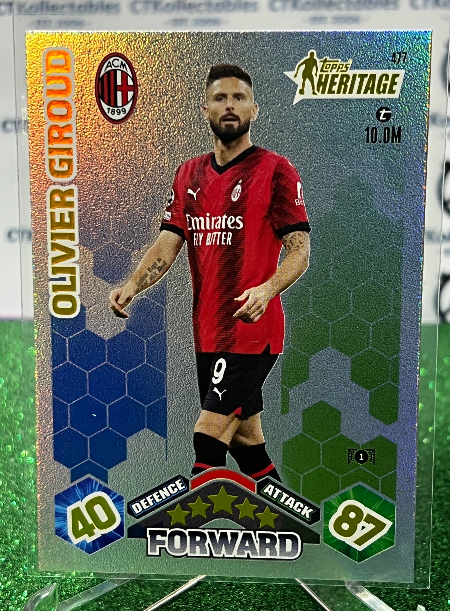 2023 TOPPS MATCH ATTAX OLIVIER GIROUD # 477 HERITAGE  FOIL FOOTBALL SOCCER CARD