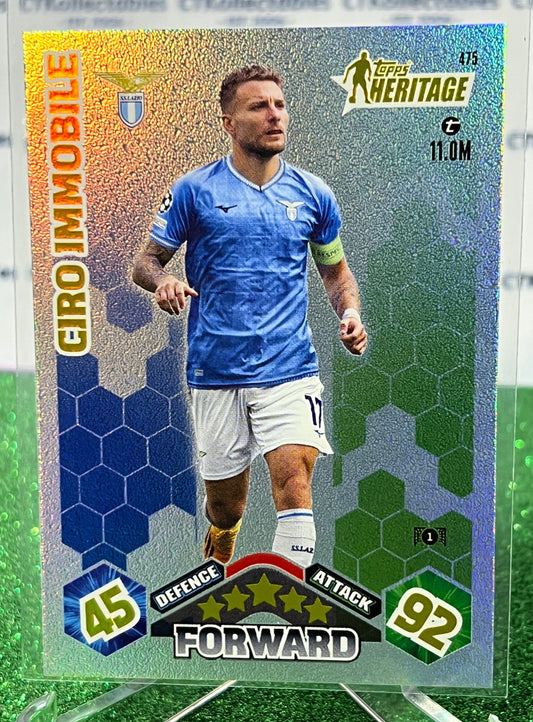 2023 TOPPS MATCH ATTAX CIRO IMMOBILE # 475 HERITAGE  FOIL FOOTBALL SOCCER CARD