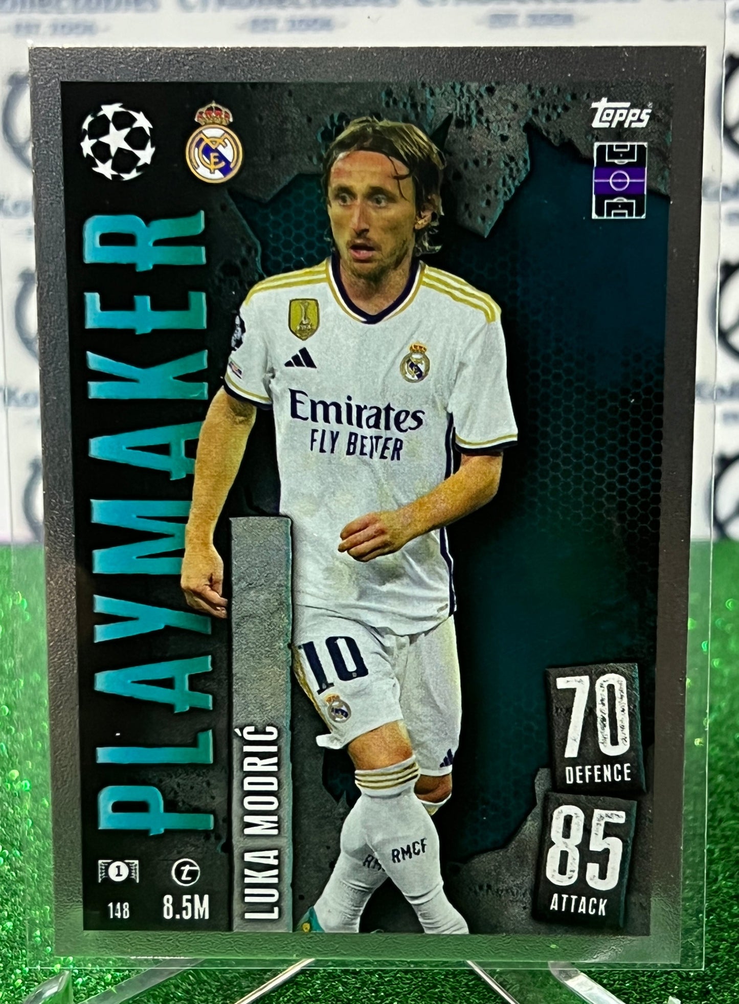 2023 TOPPS MATCH ATTAX LUKA MODRIC # 148 PLAYMAKER FOIL FOOTBALL SOCCER CARD