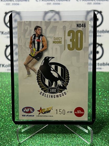 2022 AFL SELECT FOOTY STARS DARCY MOORE # ND46 COLLINGWOOD MAGPIES / 190  TRADING CARD