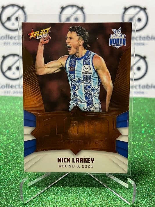 2025 AFL SELECT FOOTY STARS NICK LARKEY # MG67 MILESTONE NORTH MELBOURNE KANGAROOS CARD