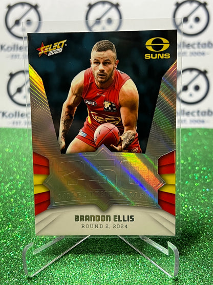 2025 AFL SELECT FOOTY STARS BRANDON ELLIS # MG50 MILESTONE GOLD COAST SUNS CARD