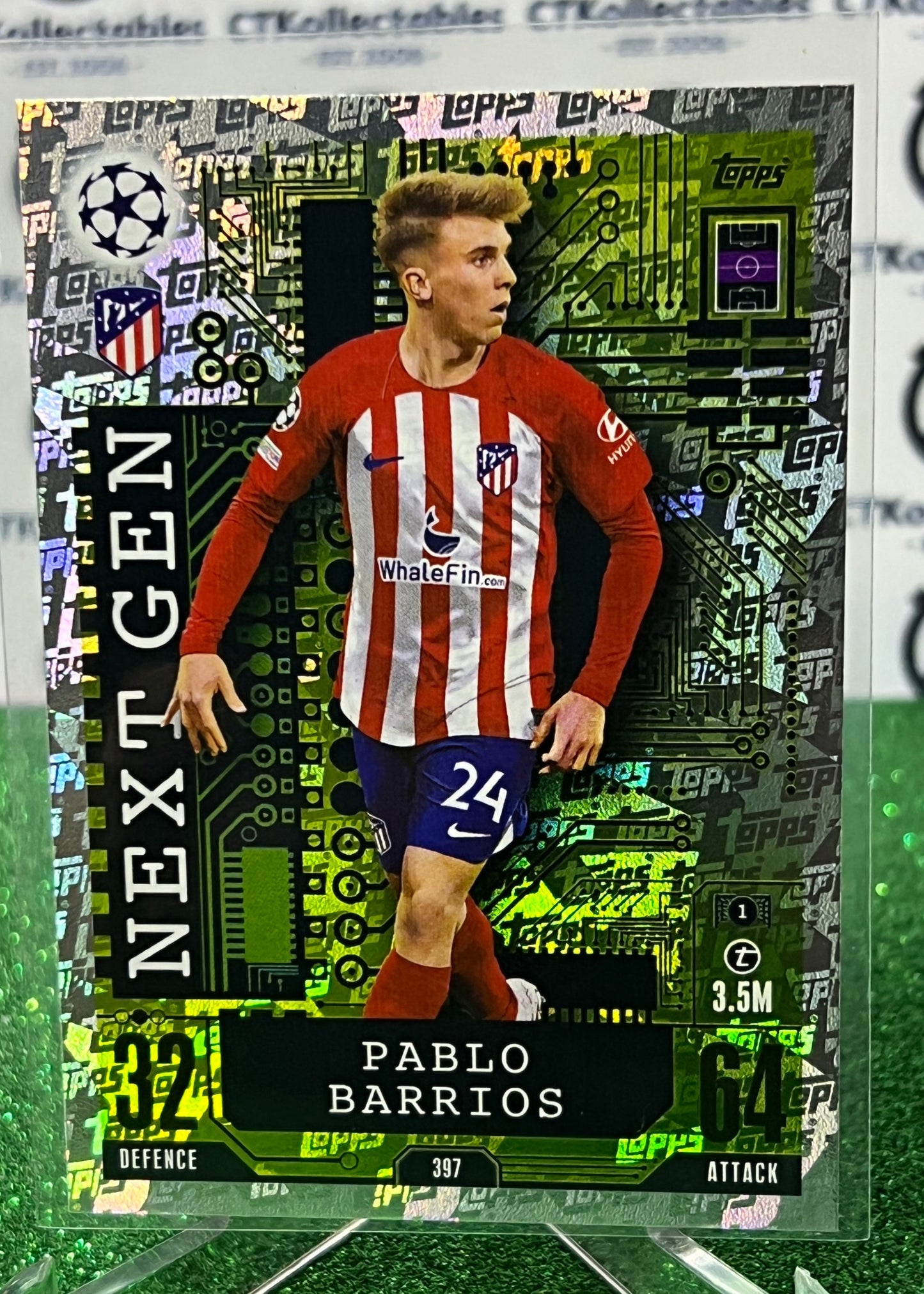 2023 TOPPS MATCH ATTAX PABLO BARRIOS # 397 NEXT GEN FOIL FOOTBALL SOCCER CARD