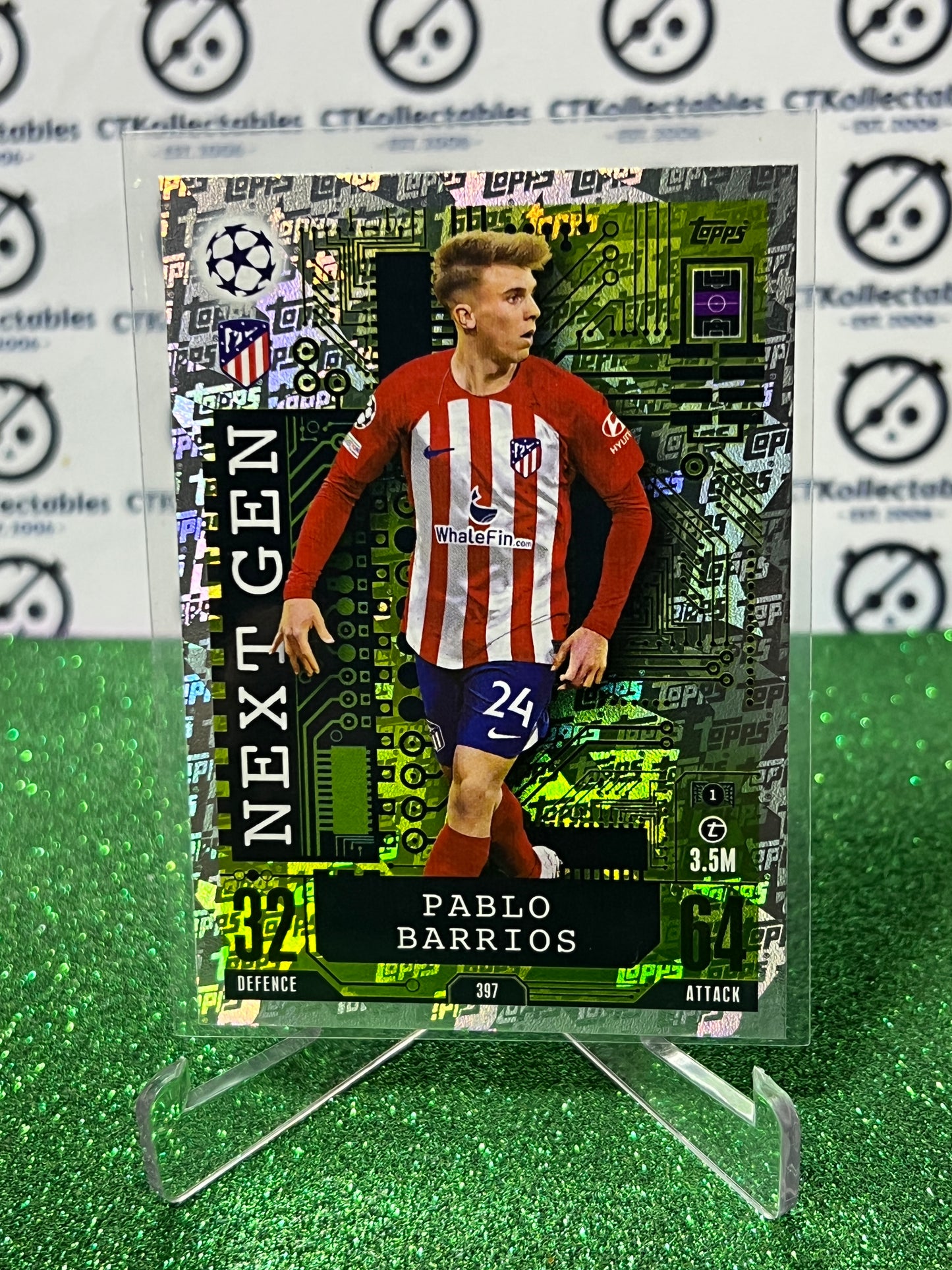 2023 TOPPS MATCH ATTAX PABLO BARRIOS # 397 NEXT GEN FOIL FOOTBALL SOCCER CARD