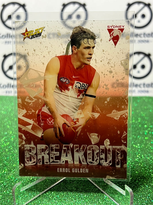2025 AFL SELECT FOOTY STARS ERROL GULDEN # B77 BREAKOUT SYDNEY SWANS CARD