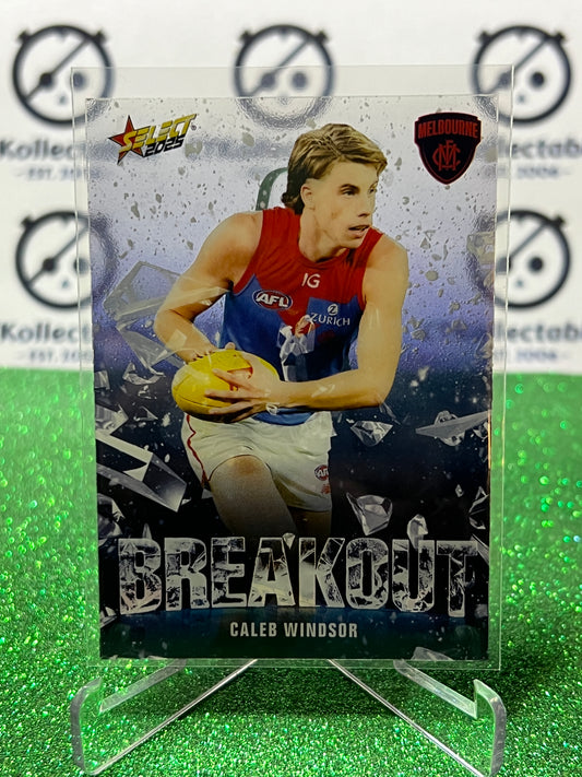 2025 AFL SELECT FOOTY STARS CALEB WINDSOR # B55 BREAKOUT MELBOURNE DEMONS CARD