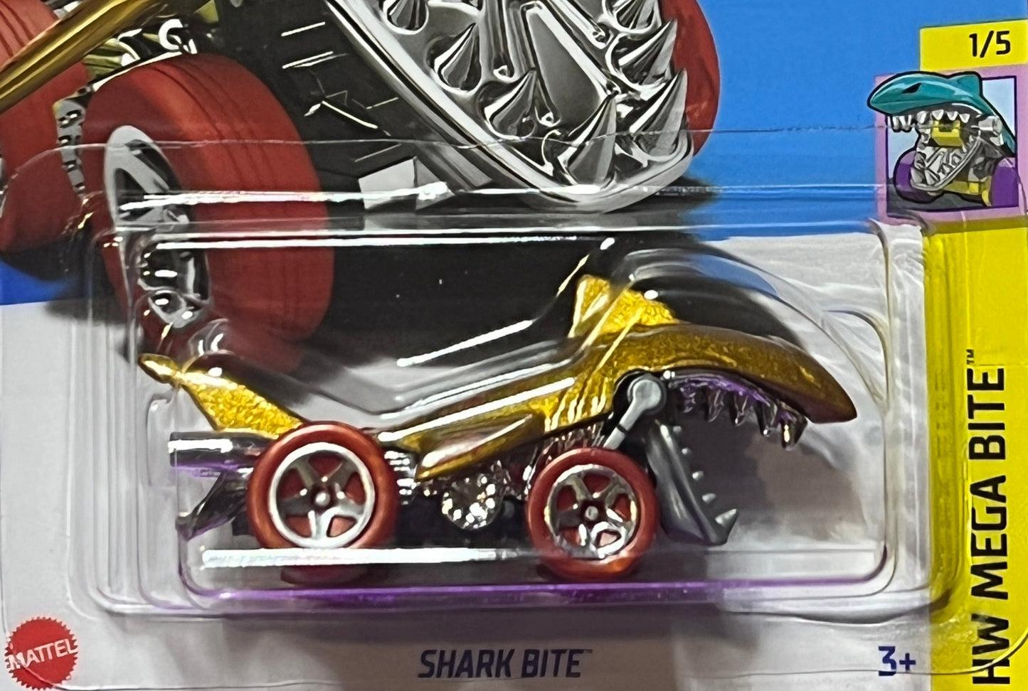 HOT WHEELS  MATTEL SHARK BITE 1/5 HW MEGA BITE 18/250 GOLD 2021