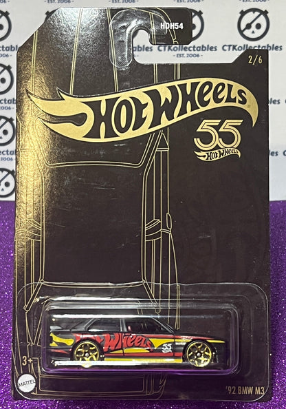 HOT WHEELS  MATTEL '92 BMW M3  55th ANNIVERSARY 2/6 BLACK/GOLD 2021