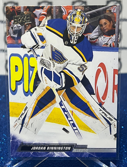 2022-23 UPPER DECK JORDAN BINNINGTON # 156 GOALTENDER  ST. LOUIS BLUES  HOCKEY CARD