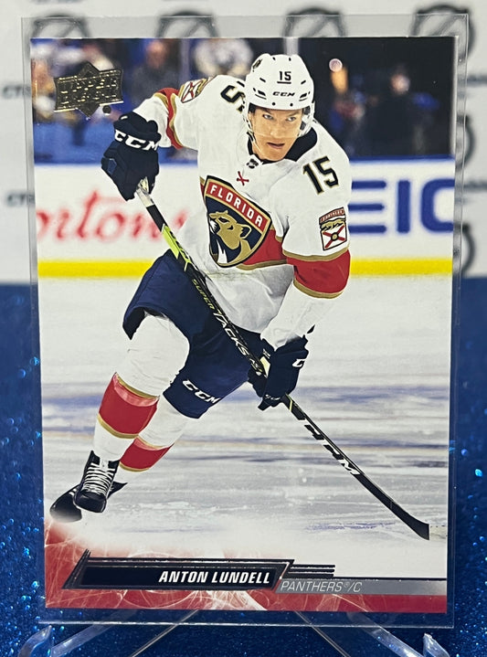 2022-23 UPPER DECK ANTON LUNDELL # 76  ROOKIE FLORIDA PANTHERS HOCKEY CARD