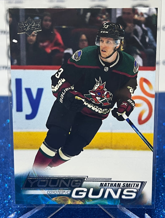 2022-23 UPPER DECK NATHAN SMITH # 206  ROOKIE YOUNG GUNS ARIZONA COYOTES  HOCKEY CARD