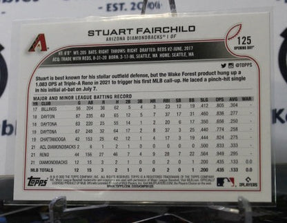 2022 TOPPS BASEBALL STUART FAIRCHILD # 125 OPENING DAY ARIZONA DIAMONDBACKS