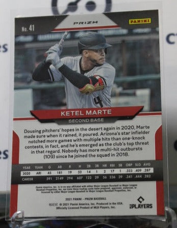 2021 PANINI PRIZM BASEBALL KETEL MARTE # 41 PURPLE PRIZM ARIZONA DIAMONDBACKS