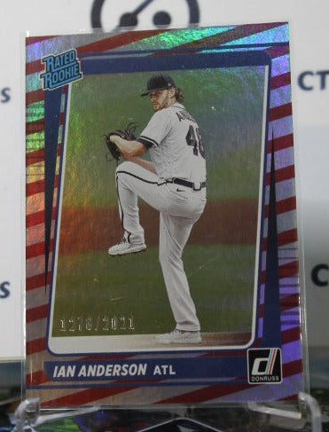 2021 DONRUSS BASEBALL IAN ANDERSON # 47 RED STRIPE ROOKIE 1276/2021 ATLANTA BRAVES