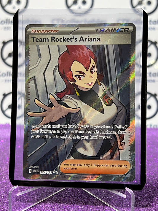 2025 SCARLET & VIOLET DESTINED RIVALS TEAM ROCKET'S ARIANA # 224/182  RARE FOIL POKEMON TRAINER CARD