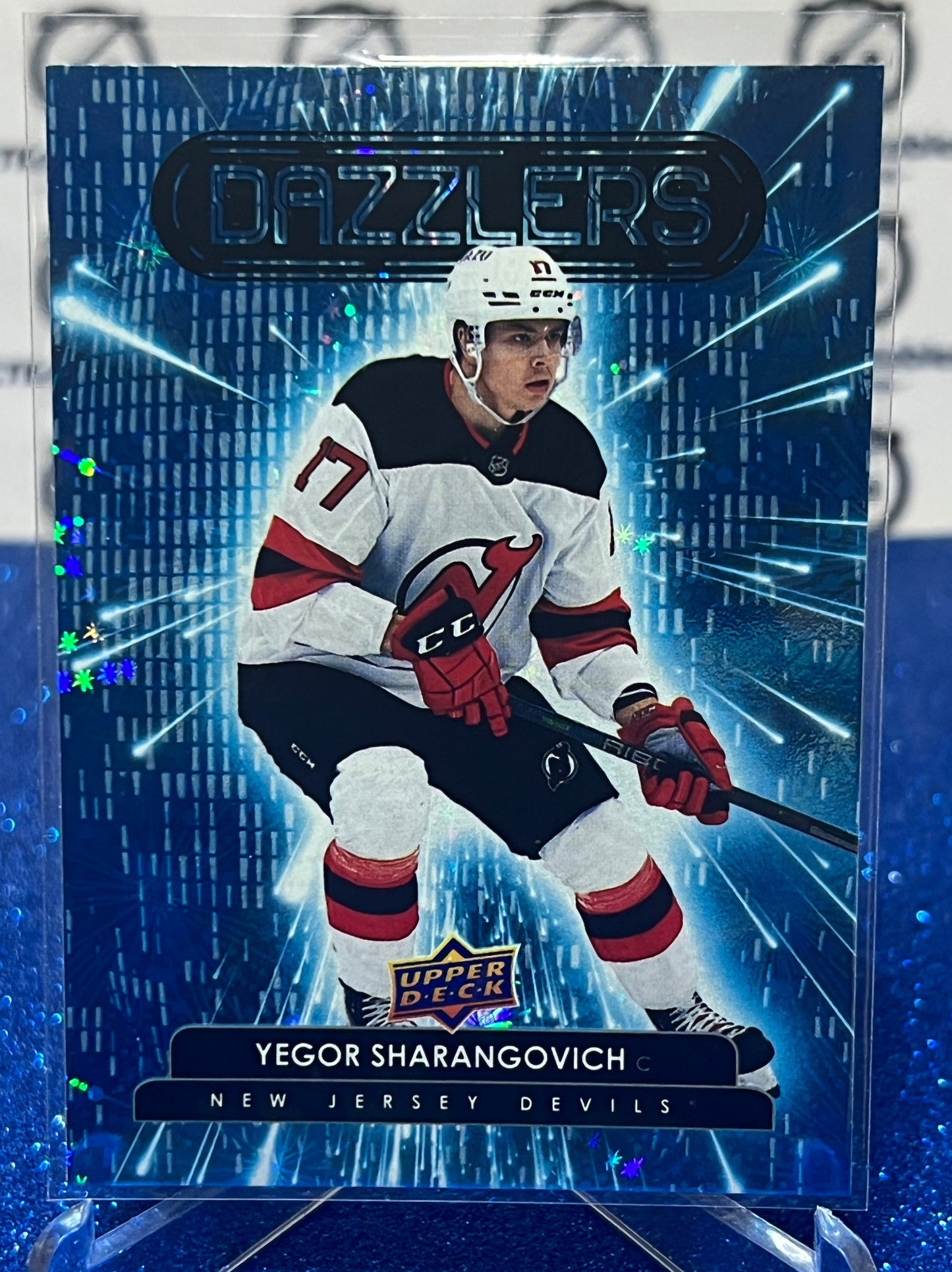 2022-23 UPPER DECK YEGOR SHARANGOVICH # DZ-35 DAZZLERS NEW JERSEY DEVILS  HOCKEY CARD