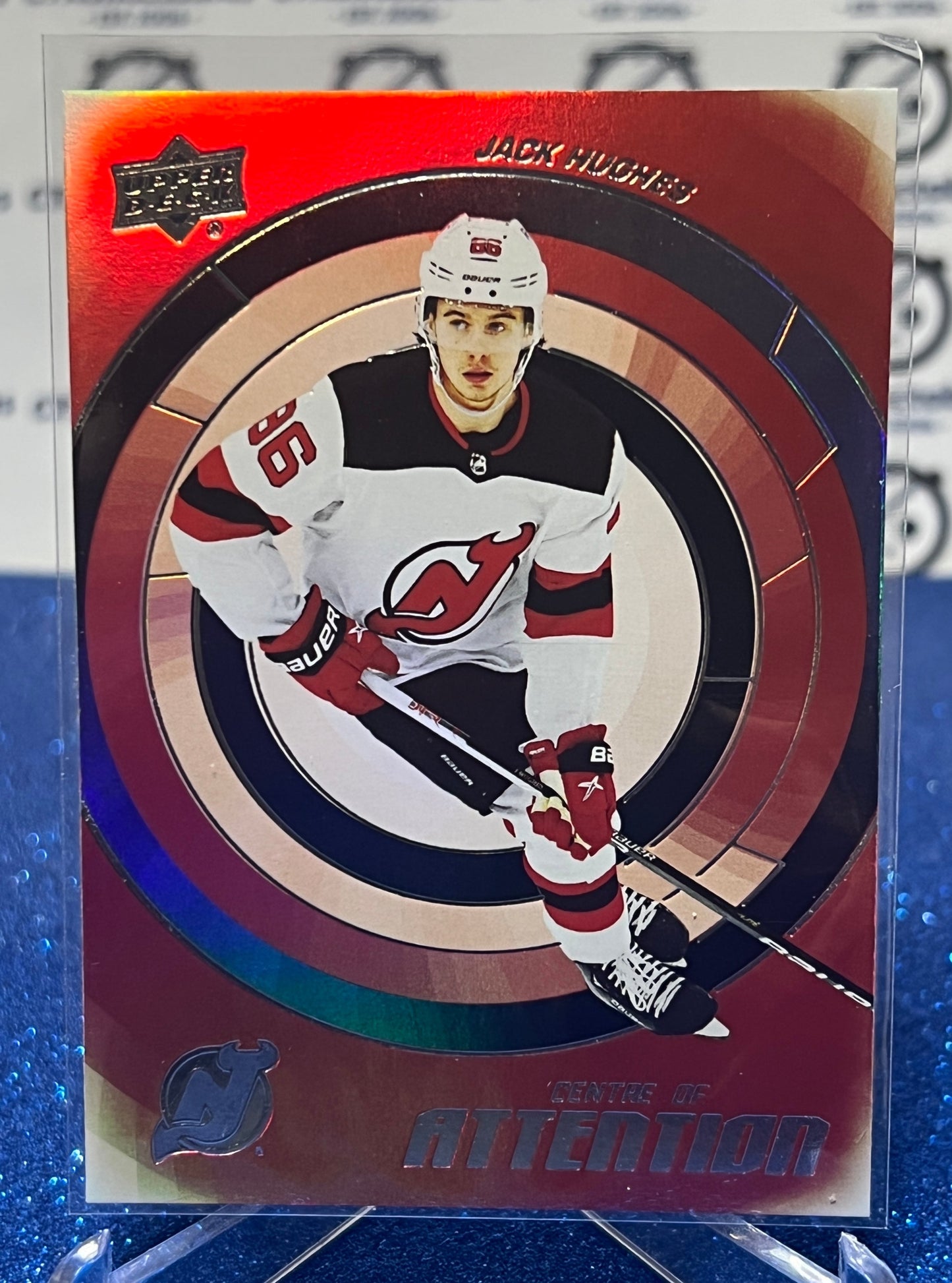 2022-23 UPPER DECK JACK HUGHES # CA-15 ATTENTION NEW JERSEY DEVILS  HOCKEY CARD