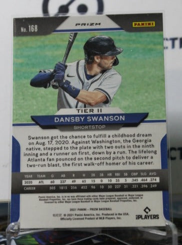 2021 PANINI PRIZM BASEBALL DANSBY SWANSON # 168 GREEN PRIZM  ATLANTA BRAVES