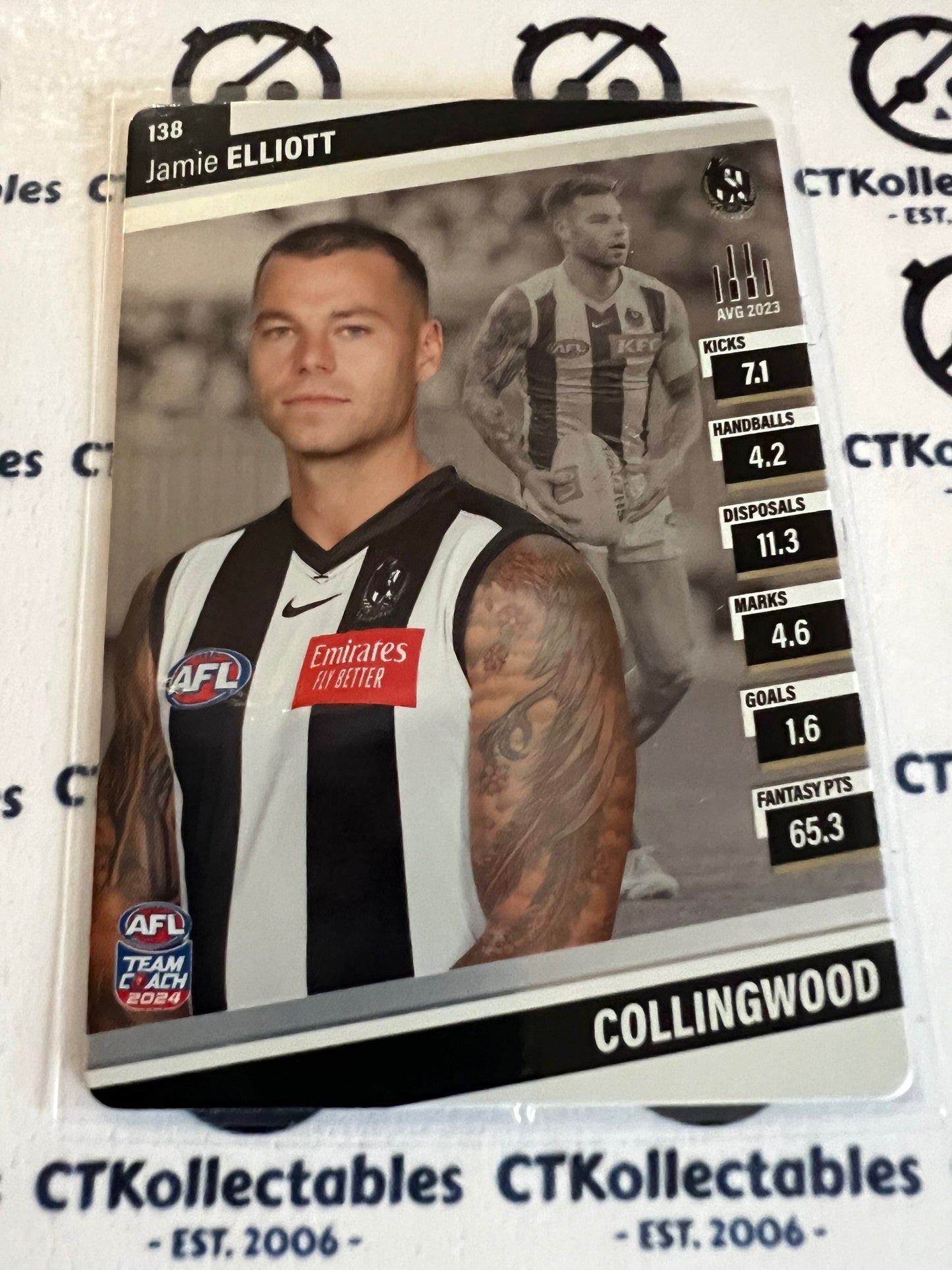 2024 AFL Teamcoach 138 Jamie Elliott Collingwood