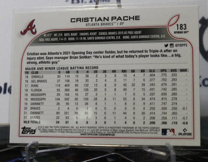 2022 TOPPS OPENING DAY BASEBALL CRISTIAN PACHE  # 183 FUTURE STARS ATLANTA BRAVES