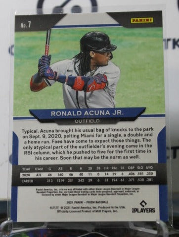 2021 PANINI PRIZM BASEBALL RONALD ACUNA JR.  # 7 ATLANTA BRAVES