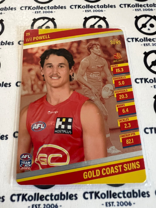 2024 AFL Teamcoach 25 Wil Powell Gold Coast Suns