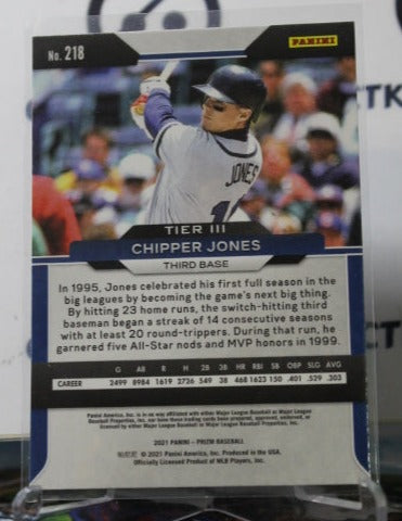 2021 PANINI PRIZM BASEBALL CHIPPER JONES  # 218 ATLANTA BRAVES