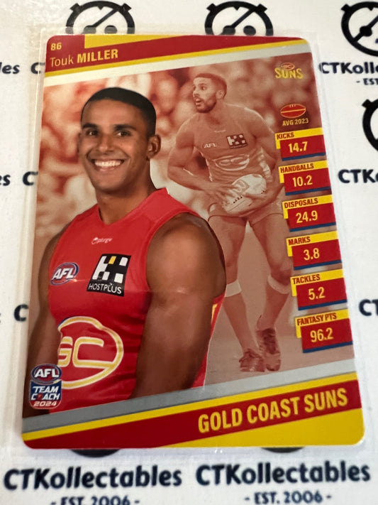 2024 AFL Teamcoach 86 Touk Miller Gold Coast Suns