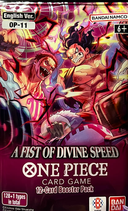 2025 ONE PIECE A FIST OF DIVINE SPEED DON CARD - KOBY # OP-11 TCG FOIL CARD