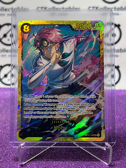 2025 ONE PIECE A FIST OF DIVINE SPEED KOBY # OP-11-119 SEC TCG  FOIL CARD