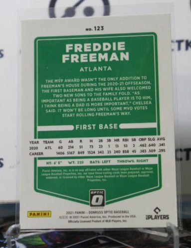 2021 DONRUSS OPTIC BASEBALL FREDDIE FREEMAN # 123  ATLANTA BRAVES