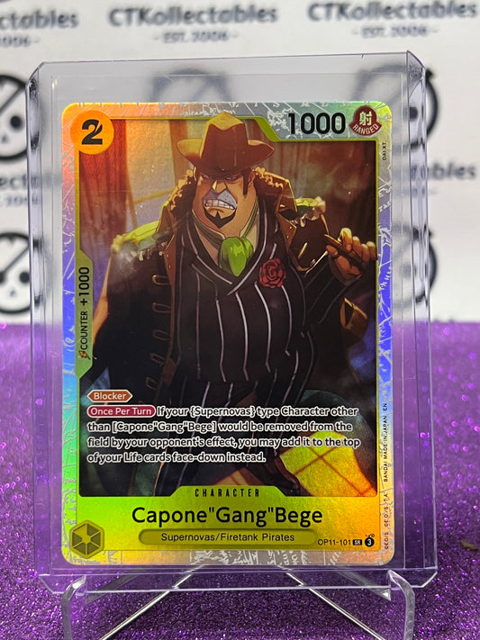2025 ONE PIECE A FIST OF DIVINE SPEED CAPONE"GANG"BEGE # OP-11-101 SR TCG FOIL CARD
