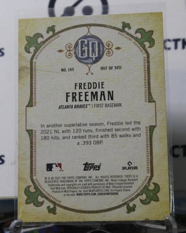 2022 TOPPS GYPSY QUEEN BASEBALL FREDDIE FREEMAN  # 143 ATLANTA BRAVES