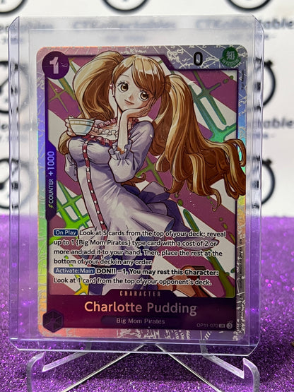 2025 ONE PIECE A FIST OF DIVINE SPEED CHARLOTTE PUDDING # OP-11-070 SR TCG  FOIL CARD