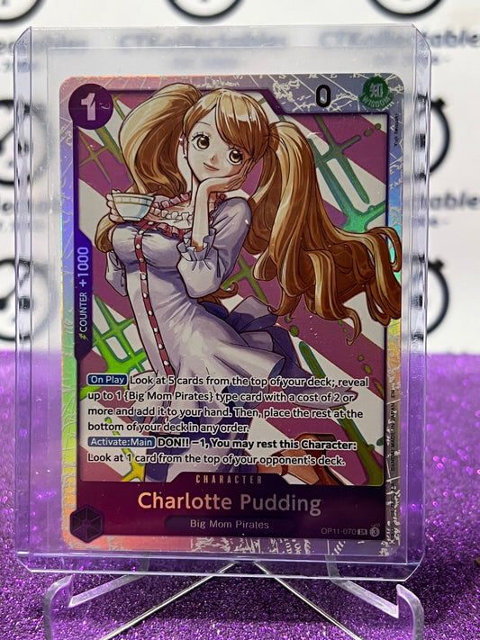 2025 ONE PIECE A FIST OF DIVINE SPEED CHARLOTTE PUDDING # OP-11-070 SR TCG  FOIL CARD