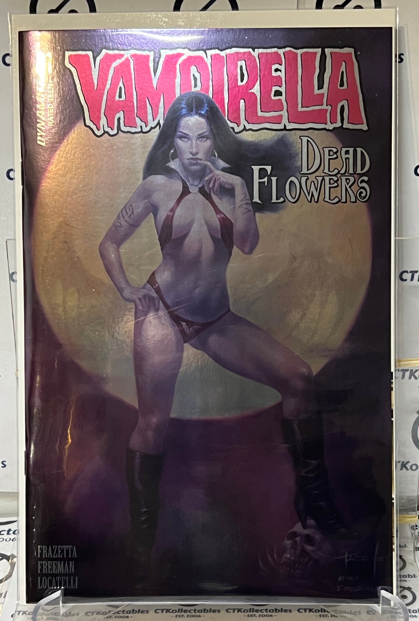 VAMPIRELLA DEAD FLOWERS # 01  PARRILLO VARIANT G FOIL DYNAMITE COMICS SEXY 2023