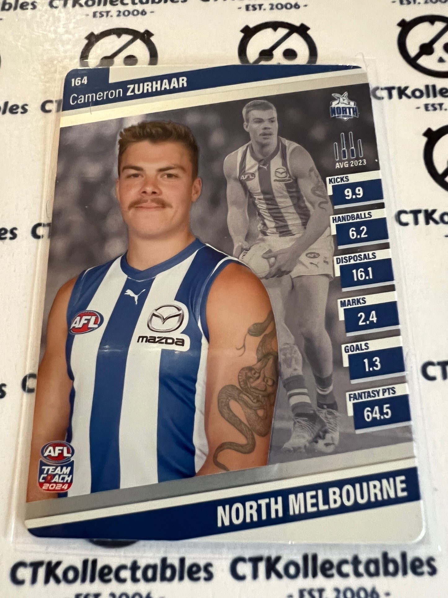 2024 AFL Teamcoach 164 Cameron Zurhaar North Melbourne