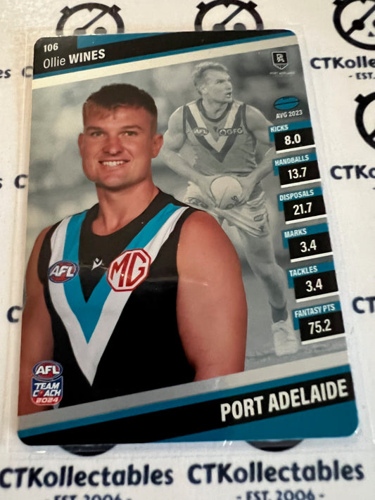 2024 AFL Teamcoach 106 ollie Wines Port Adelaide